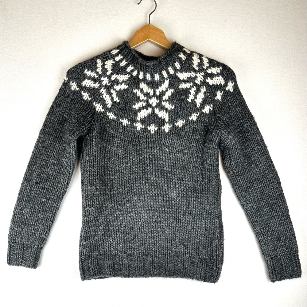 J Crew Handknit Nordic Chunky Sweater Wool/Alpaca Fair Isle